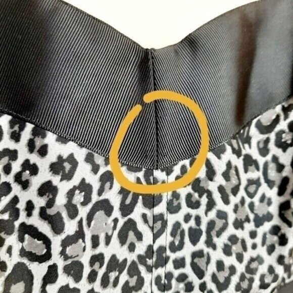 BETSEY JOHNSON / 100% Silk Strapless Cheetah Peplum Fitted Dress Sz 2 - Picture 14 of 16